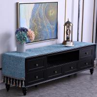 家柏饰(CORATED)欧式电视柜盖布布艺现代简约长条桌布客厅茶几台布长方形格子家用