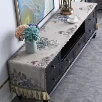 家柏饰(CORATED)欧式电视柜桌布盖布长方形绣花刺绣流苏梳妆台鞋柜五斗柜布艺