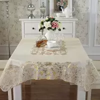 家柏饰(CORATED)可折叠伸缩桌长椭圆形桌布防水防烫防油免洗PVC茶几餐桌布小清新