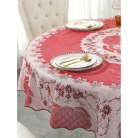 家柏饰(CORATED)结婚喜庆pvc桌布防水防油免洗大圆桌餐桌布布艺圆形家用台布