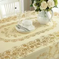 家柏饰(CORATED)可折叠伸缩桌椭圆形桌布防水防烫防油免洗PVC欧式家用茶几餐桌布