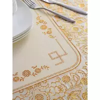 家柏饰(CORATED)pvc餐桌布茶几桌布布艺防水防烫防油免洗蕾丝塑料台布长方形客厅