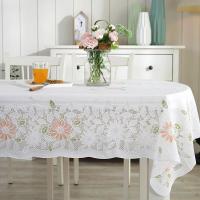 家柏饰(CORATED)pvc椭圆形餐桌布可折叠伸缩桌桌布防水防烫防油免洗蕾丝塑料台布