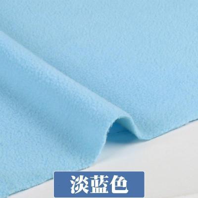 摇粒绒布料 加厚抓绒短毛绒diy玩偶服装面料加绒 布料 淡蓝色