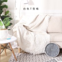 家柏饰(CORATED)沙发巾全盖布北欧沙发垫套毯冬季加厚弹力通用懒人沙发罩 白色T型格 230*250