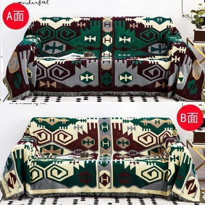 北欧色沙发巾沙发布全盖毯子单简约沙发套沙发垫盖布罩 龟背纹[双面][] 130*180cm