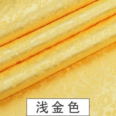 家柏饰(CORATED)织锦缎布料绸缎丝绸旗袍服装面料中国风民族唐装汉服 手工diy布料 提花浅金/1米价