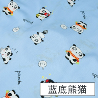 家柏饰(CORATED)人造棉布料宝宝衣服绵绸服装面料儿童棉布睡衣夏季棉绸布 蓝底熊猫(半米价)