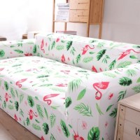 沙发套罩全包萬能套弹力通用型防滑懒人沙发罩皮沙发垫巾全 绿叶火烈鸟 M号[一般适145-185cm](尺寸可以咨询客服)