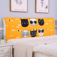 家柏饰(CORATED)欧式全包床头罩套床头套罩弹力布软包床靠背罩防尘保护套1.51.8米 黄底酷猫 1.5米
