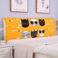 家柏饰(CORATED)欧式全包床头罩套床头套罩弹力布软包床靠背罩防尘保护套1.51.8米 黄底酷猫 2米