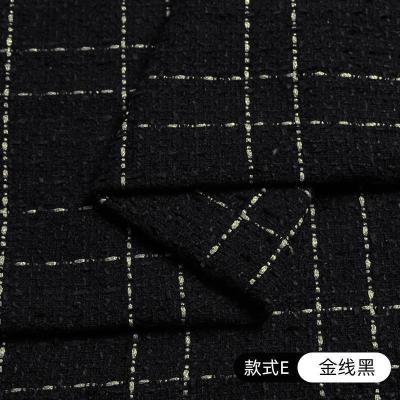 家柏饰(CORATED)小香风布料 服装面料裙子名媛毛呢粗花呢马甲外套布料diy手工衣服 金线黑