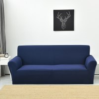 色弹力沙发套全包卍能全盖沙发罩套布艺沙发垫防水简约四季通用 亦凡蓝 M码(145-185CM双人位适用)