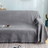 家柏饰(CORATED)北欧方格全盖沙发布单沙发巾沙发套罩沙发垫盖布沙发毯 岩灰蜂巢 130*180cm