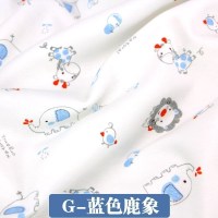 家柏饰(CORATED)全棉布料 宝宝A类衣服面料儿童花布针织棉全棉 棉布布料 蓝色鹿象(半米价)