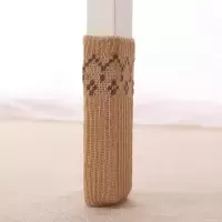家柏饰(CORATED)针织桌脚桌腿椅子腿保护套椅子脚套凳子腿套防滑桌椅脚垫耐磨 卡其色(24只)