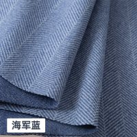 家柏饰(CORATED)人字纹毛呢布料服装面料衣服大衣裤子秋冬加厚仿羊毛单面呢子布料 海蓝(半米价)