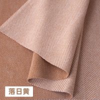 家柏饰(CORATED)人字纹毛呢布料服装面料衣服大衣裤子秋冬加厚仿羊毛单面呢子布料 落日黄(半米价)