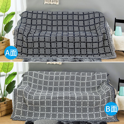 家柏饰(CORATED)北欧双面全盖沙发布沙发巾沙发毯布单沙发套罩沙发垫盖布 矩阵 180*300cm