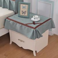 床头罩床头套罩床头靠背保护套软包木皮床头防尘罩全包1.5m1.8米 床头柜盖布-绿色 床头柜60*70cm