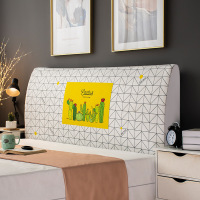 床头套罩北欧风格全包通用防尘软包保护床靠背简约现代木 黄色仙人掌 高度50-65*长度150cm通用款