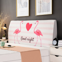 床头套罩北欧风格全包通用防尘软包保护床靠背简约现代木 情侣火烈鸟大 高度50-65*长度220cm通用款