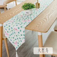 北欧桌旗 棉麻家用桌布电视柜长桌旗欧式茶几现代简约轻 火烈鸟 30*160cm(适合100-120cm左右桌子茶几柜子)