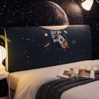 北欧床头罩套全包软包防尘罩床靠背罩保护套1.8米1.5m弹力 太空漫步 长220cm[床头高50cm-65cm以内适用]