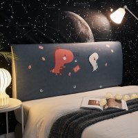 北欧床头罩套全包软包防尘罩床靠背罩保护套1.8米1.5m弹力 恐龙宝贝 长220cm[床头高50cm-65cm以内适用]