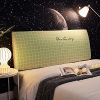 北欧床头罩套全包软包防尘罩床靠背罩保护套1.8米1.5m 格格屋(绿) 长200cm[床头高50cm-65cm以内适用]