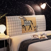 北欧床头罩套全包软包防尘罩床靠背罩保护套1.8米1.5m弹力 自由奔跑 长180cm[床头高50cm-65cm以内适用]