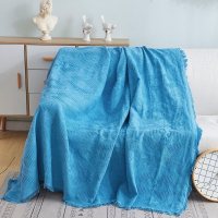 家柏饰(CORATED)北欧双面全盖沙发布沙发巾沙发毯布单沙发套罩沙发垫盖布 湖蓝菱形格 180*230cm