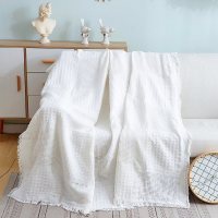 家柏饰(CORATED)北欧双面全盖沙发布沙发巾沙发毯布单沙发套罩沙发垫盖布 米白网格纹 180*300cm