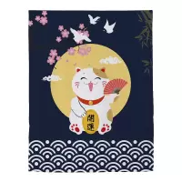 家柏饰(CORATED)出租屋房用窗帘免打孔安装遮光宿舍学生卧室简易魔术贴小窗帘短窗 满月猫 宽1.0X高1.2一片