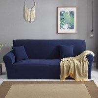 家柏饰(CORATED)弹力沙发套卍能套四季沙发垫现代简约客厅沙发罩防尘保护罩通用 梦幻蓝 [150-190cm]右贵妃