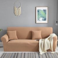 弹力沙发套卍能套四季沙发垫现代简约客厅沙发罩防尘保护罩通用 流沙金 L码[三人位190-230cm]
