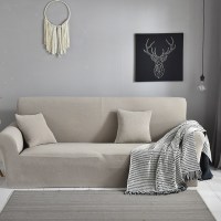 弹力沙发套卍能套四季沙发垫现代简约客厅沙发罩防尘保护罩通用 迷雅灰 L码[三人位190-230cm]