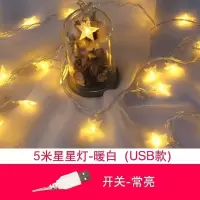 家柏饰(CORATED)新年春节过年卧室装饰房间布置电池彩灯闪灯串灯满天星星灯饰 5米星星灯-暖白(USB款)