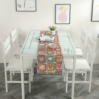 家柏饰(CORATED)简约S风棉麻布艺茶几电视柜客厅餐桌布盖巾床尾旗桌旗 爱心 35*160cm