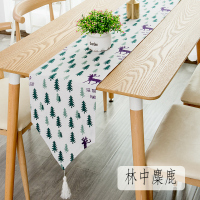 餐桌桌旗北欧现代简约家用欧式茶几桌旗轻奢民宿床旗电视柜长桌旗 林中麋鹿 30*100cm(适合60cm左右小桌或柜子)