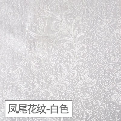 家柏饰(CORATED)织锦缎布料绸缎旗袍服装面料中国风民族唐装手工diy香包 丝绸布料 凤尾花纹-白色(宽90cm)