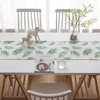 家柏饰(CORATED)北欧S风棉麻布艺茶几电视柜客厅餐桌布盖巾床尾旗桌旗 飘叶桌旗 定制联系客服