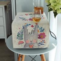 家柏饰(CORATED)美式乡园棉麻布艺微波炉罩套盖巾兔子 紫花兔子棉麻款微波炉罩(推荐) 35*100厘米微波炉罩