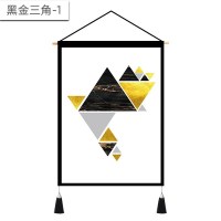 家柏饰(CORATED)背景布风挂布 房间装饰画墙布北欧客厅沙发背景墙床头挂画 黑金三角-1 宽45cm*高65cm