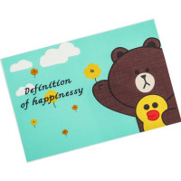 家柏饰(CORATED)小学生餐垫 儿童餐桌垫防水防油风布艺午餐隔热垫一年级餐垫布 泰迪熊[一片装] 30*45