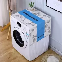 北欧简约棉麻冰箱罩防水盖布单双开冰箱巾洗衣机防尘罩微波炉罩 幸福-粹 35*100cm(微波炉烤箱)