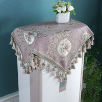 欧式空调套防尘罩立式保护罩布艺开机不取柜式柜机内机室内正方形 清歌-紫色 90*90cm(含吊穗10CM每边)