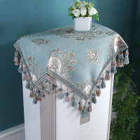 欧式空调套防尘罩立式保护罩布艺开机不取柜式柜机内机室内正方形 清歌-蓝色 90*90cm(含吊穗10CM每边)