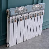 欧式暖气片罩装饰罩子布艺防尘套老式遮挡盖布遮挡帘保护套卫生 清歌蓝色 长度160cm*厚度10cm*高度(含穗)20cm