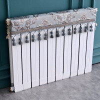 欧式暖气片罩装饰罩子布艺防尘套老式遮挡盖布遮挡帘保护套卫 爱尔兰蓝色 长度260cm*厚度10cm*高度(含穗)20cm